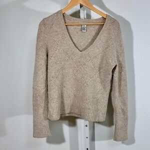 Jillian Jones Angora LambsWool Blend V-Neck Sweater (Size M)